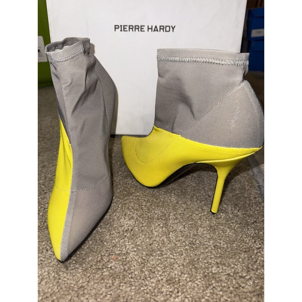 PIERRE HARDY Kelly Boot PM01 - 36 AWEO FABRIC_GREY-YELLOW NIB